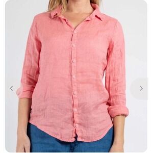 CP Shades Romy button down shirt M linen coastal resort classic minimalist